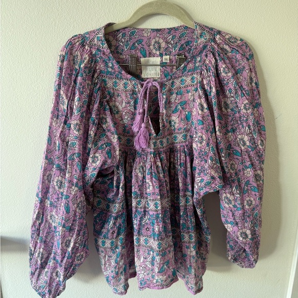 Boheme Lavender and Turquoise Patterned Blouse - Picture 2 of 5